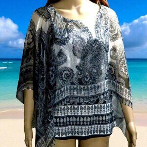 Black & White Sheer Gypsy Top